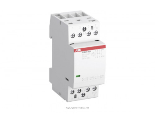 ABB Контактор ESB25-20N-06 модульный (25А АС-1, 2НО), катушка 230В AC/DC