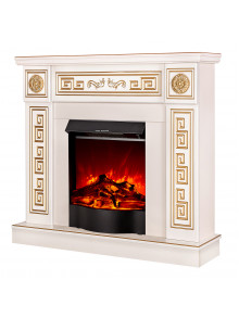 Каминокомплект Versailles gold & Corsica, 1020x1100x300 мм, 1500W, 2 мощности обогрева, 5 режимов интенсивности пламени, Кнопка вкл/выкл
