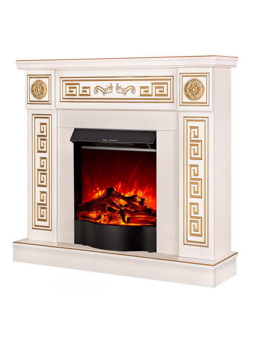 Каминокомплект Versailles gold & Corsica, 1020x1100x300 мм, 1500W, 2 мощности обогрева, 5 режимов интенсивности пламени, Кнопка вкл/выкл
