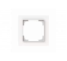 Cover frame 1gang studio white matt - Busch-art linear