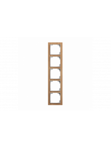 Cover frame 5gang wood oak - Busch-art linear