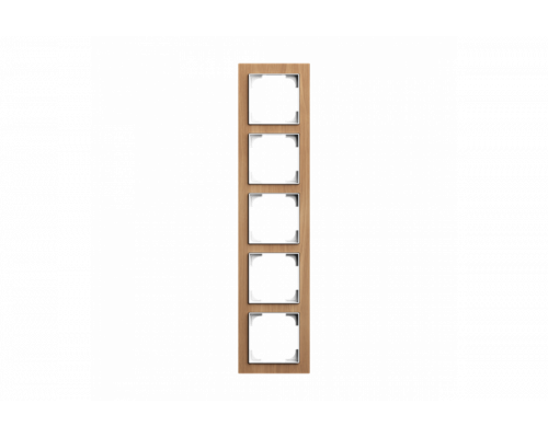 Cover frame 5gang wood oak - Busch-art linear