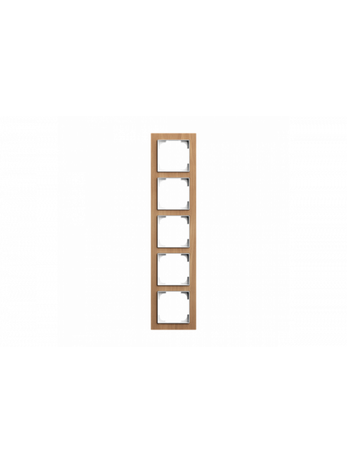 Cover frame 5gang wood oak - Busch-art linear