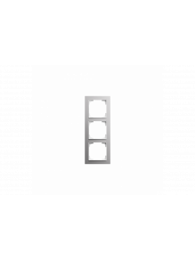 Cover frame 3gang aluminium silver - Busch-art linear