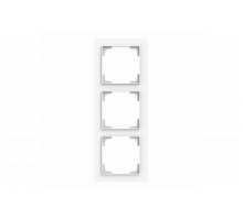 Cover frame 3gang studio white matt - Busch-art linear