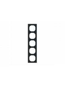 Cover frame 5gang black matt - Busch-art linear