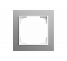 Cover frame 1gang aluminium silver - Busch-art linear