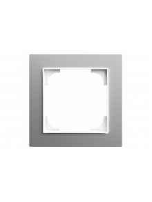 Cover frame 1gang aluminium silver - Busch-art linear