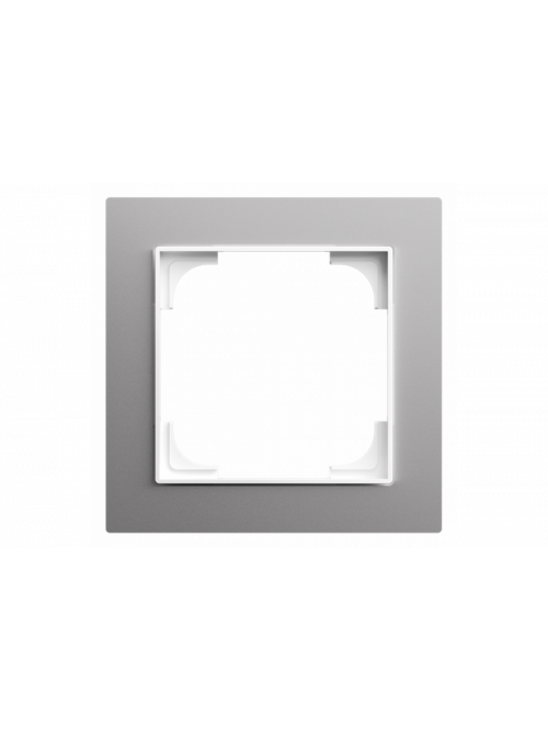 Cover frame 1gang aluminium silver - Busch-art linear