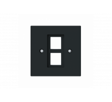 Cover plate Modular Jack 2 gang black matt - Busch-art linear