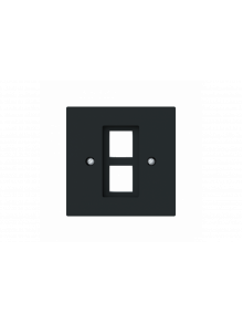 Cover plate Modular Jack 2 gang black matt - Busch-art linear