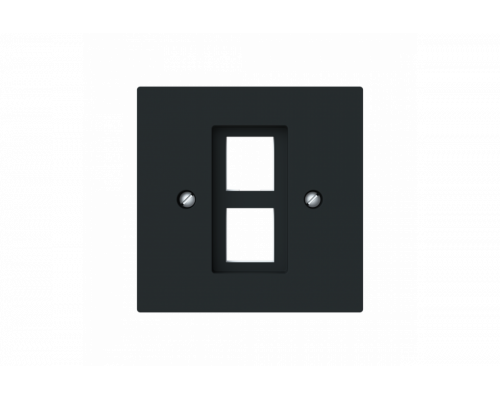 Cover plate Modular Jack 2 gang black matt - Busch-art linear