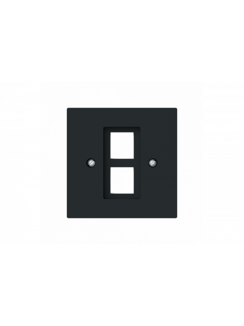 Cover plate Modular Jack 2 gang black matt - Busch-art linear