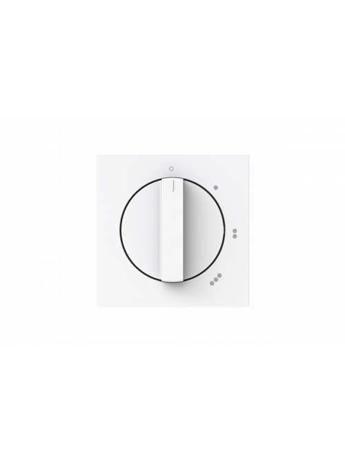 Busch-Jaeger – 2542 DR/01-44G Zentralscheibe mit Drehknopf, mit Aufdruck Symbol "0-1-2-3" für Stufenschalter,  Drehknopf studioweiß - Busch-art linear®