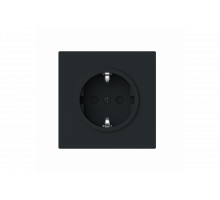 Socket insert Without imprint Safety Shutter Protective contact (SCHUKO) black matt  - Busch-art linear