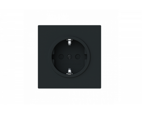 Socket insert Without imprint Safety Shutter Protective contact (SCHUKO) black matt  - Busch-art linear