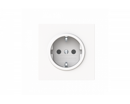 Socket insert Without imprint Safety Shutter Protective contact (SCHUKO) studio white matt  - Busch-art linear