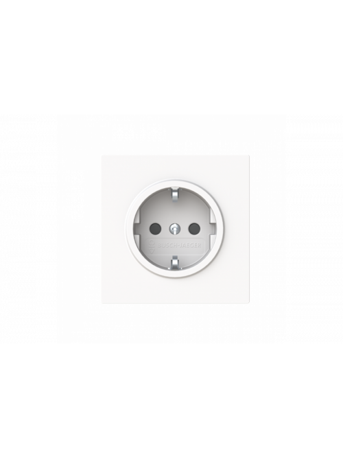 Socket insert Without imprint Safety Shutter Protective contact (SCHUKO) studio white matt  - Busch-art linear