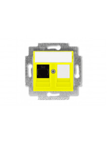 Розетка информационная ABB Levit RJ45 категория 5e и заглушка жёлтый