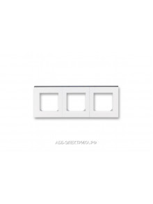 Рамка ABB Levit 3 поста белый / дымчатый чёрный