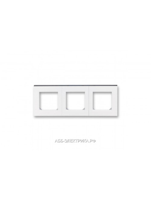 Рамка ABB Levit 3 поста белый / дымчатый чёрный