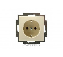 Розетка с/з (безвинтовой зажим), цвет Бежевый, ABB Basic 55