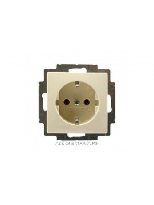 Розетка с/з (безвинтовой зажим), цвет Бежевый, ABB Basic 55