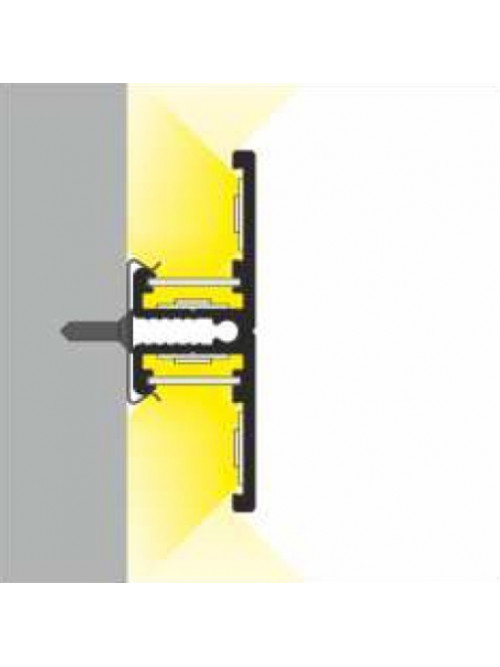 Profil LED aparent BACK 10, negru, lungime 2m