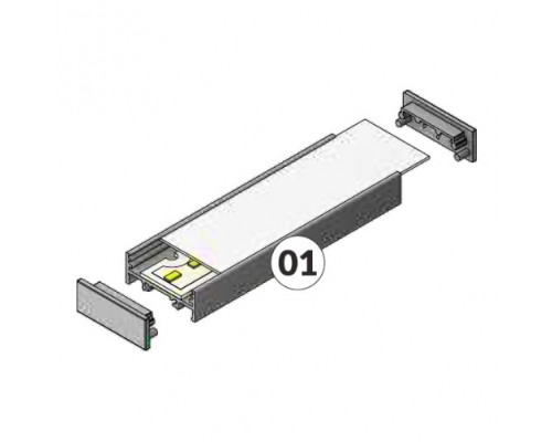 Profil LED aparent VARIO 30-01, negru, lungime 2m