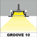 Profil LED încastrat GROOVE10, aluminiu neanodizat, lungime 2m
