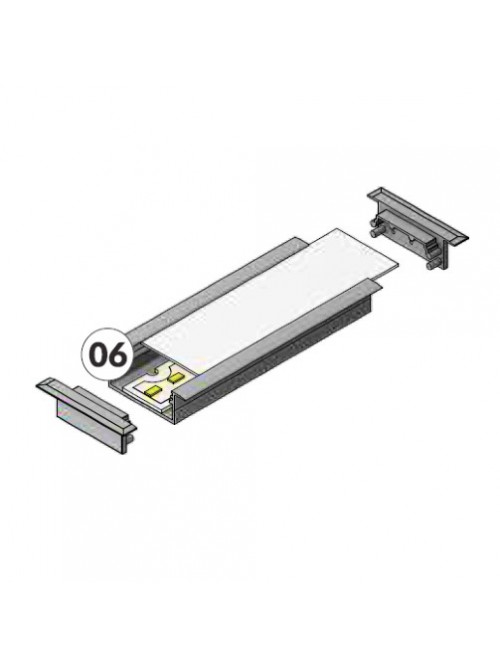 Profil LED încastrat VARIO 30-06, alb, lungime 2m