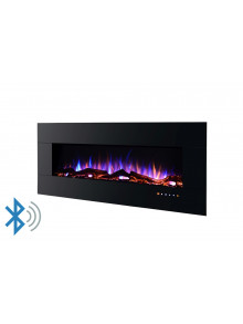 Встраиваемый/настенный электрокамин Advance, 520x1270x112 mm, 1500W, 3 цветов пламени, Bluetooth, 5 режимов интенсивности пламени