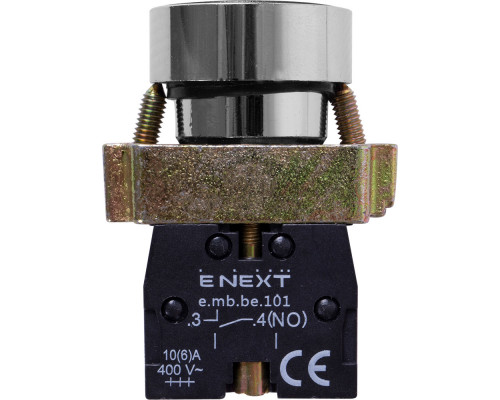 Кнопка без подсветки плоская e.mb.ba3351 черная со стрелкой, без фиксации, 1NO