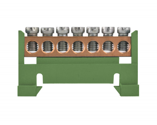 Шина нулевая e.bs.stand.1.7.green 7 отв., зелёный