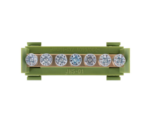 Шина нулевая e.bs.stand.1.7.green 7 отв., зелёный