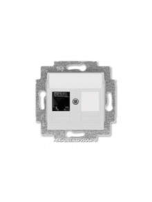 Розетка информационная ABB Levit RJ45 категория 6 и заглушка серый