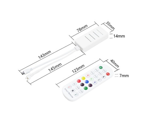 Controler PROLUM SPI; RGB; Wifi; TUYA; 24 de butoane; 3PIN; Seria: HomeLink