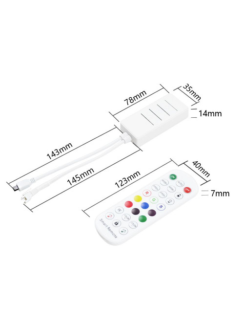 Контроллер PROLUM SPI; RGB; Wi-Fi; TUYA; 24 кнопки; 3PIN; Series: HomeLink