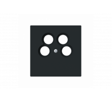 Cover plate TV / Radio / 2x SAT 4 gang black matt - Busch-art linear