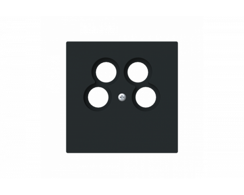 Cover plate TV / Radio / 2x SAT 4 gang black matt - Busch-art linear