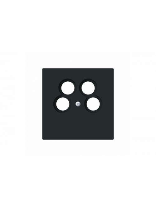 Cover plate TV / Radio / 2x SAT 4 gang black matt - Busch-art linear