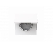 SCHUKO® socket insert Without imprint Safety Shutter with Hinged Lid studio white  - Busch-art linear
