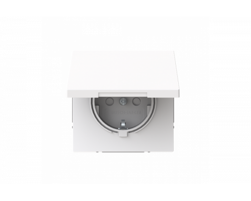 SCHUKO® socket insert Without imprint Safety Shutter with Hinged Lid studio white  - Busch-art linear