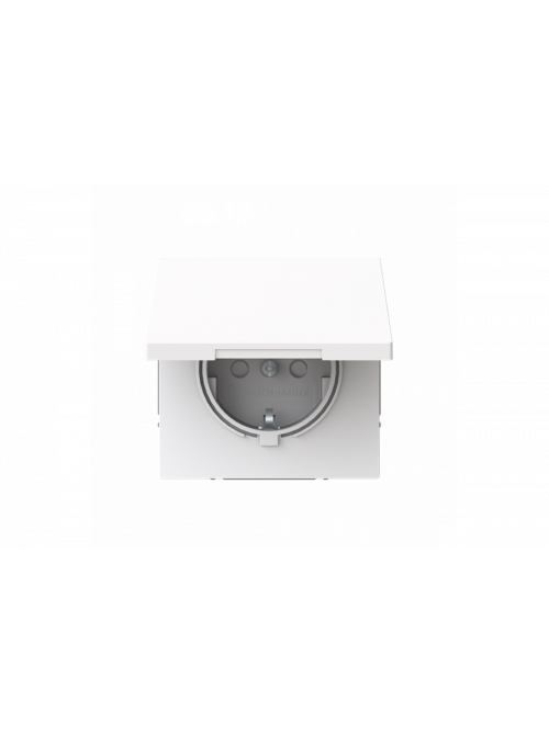 SCHUKO® socket insert Without imprint Safety Shutter with Hinged Lid studio white  - Busch-art linear