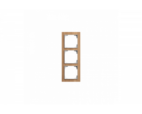 Cover frame 3gang wood oak - Busch-art linear