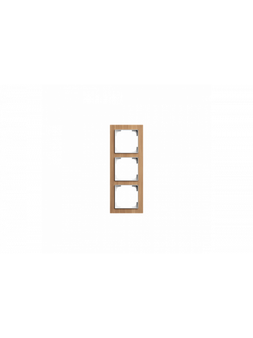 Cover frame 3gang wood oak - Busch-art linear