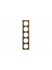 Cover frame 5gang wood walnut - Busch-art linear