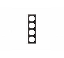 Cover frame 4gang paper black - Busch-art linear