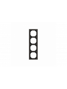 Cover frame 4gang paper black - Busch-art linear