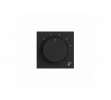 Cover plate with legend Characters 1 ... 6 for Thermostat Turn button black matt - Busch-art linear